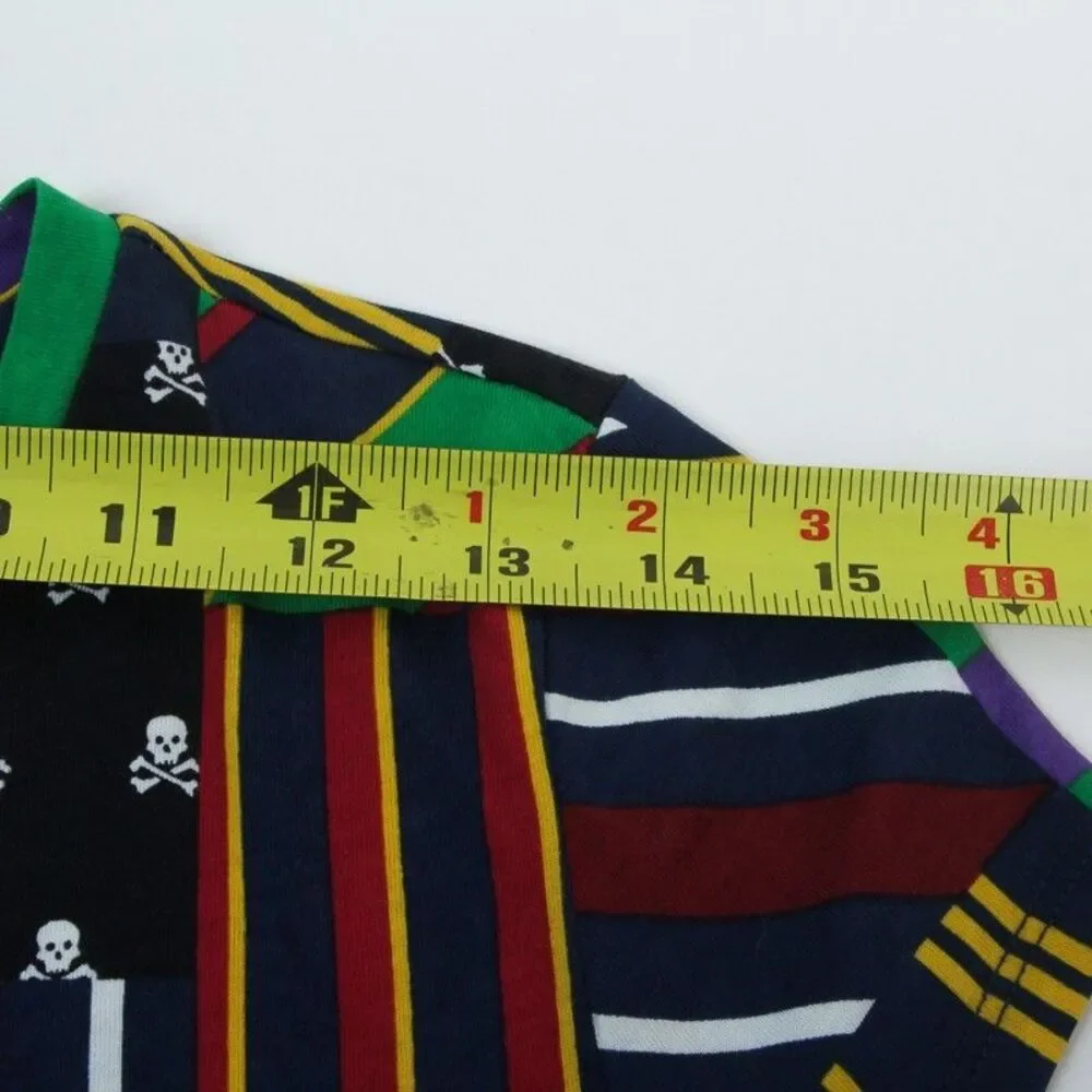 NWT Polo Ralph Lauren Girls XL 16 Dress Pennant Flag Patchwork Skull Drop Waist